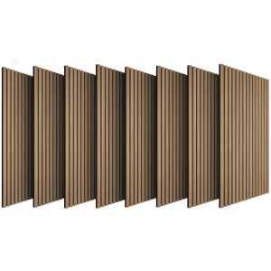 Tectake 8 paneles acústicos mdf, fieltro, absorción sonora, roble
