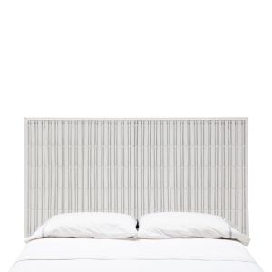 Cabecero 160x3x90 metal, mimbre blanco