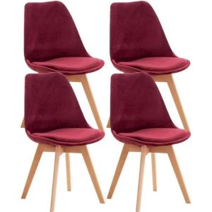 Sillas vintage - lote de 4 - similpiel madera - burdeos