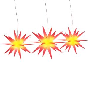 vidaXL lámparas de navidad LED plegables 3 unidades rojo