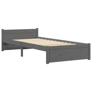 vidaXL estructura de cama individual sin colchón madera gris 75x190 cm