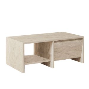 Mesa baja de madera "laris" - 90 x 45 x 35 cm - travertino
