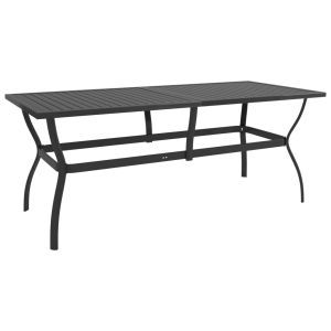 vidaXL mesa de jardín de acero gris antracita 190x80x72 cm