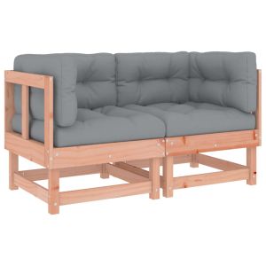 vidaXL sofás esquineros con cojines 2 uds madera maciza abeto douglas