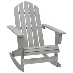 vidaXL silla mecedora de jardín de madera gris