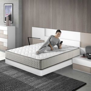 Ecode® colchón deluxe alpes 24 cm, con tapa desenfundable y lavable 80x190