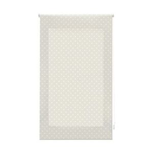Estor enrollable premium 100x180  beige con motas blancas