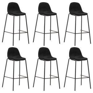 vidaXL taburetes de cocina 6 unidades tela negro