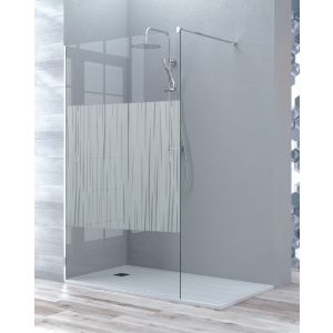 Mampara ducha fijo walk in | panel ducha transparente 80cm cromo brillo