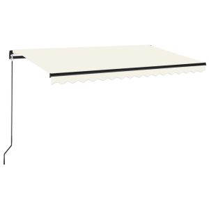 vidaXL toldo retráctil manual crema 450x350 cm
