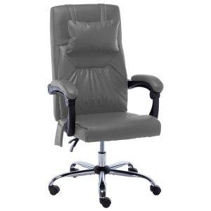 Silla de oficina de masaje de cuero sintético gris antracita oif417992