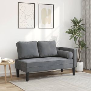 Sofá diván con cojines terciopelo gris oscuro oif821544