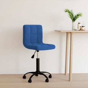vidaXL silla de oficina giratoria de terciopelo azul