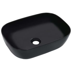 vidaXL lavabo 45,5x32x13 cm cerámica negro