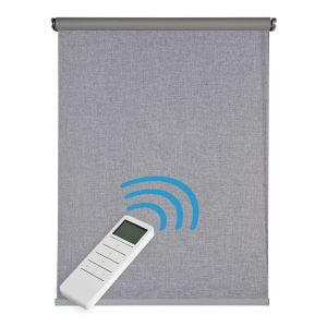 Estor motorizado enrollable opaco blackout premium gris plata 180x250 cm
