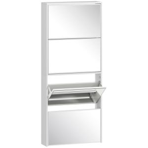 Zapatero estrecho 63x17x146 cm color blanco Homcom