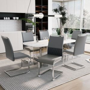 Silla de comedor metal gris con respaldo tapizado