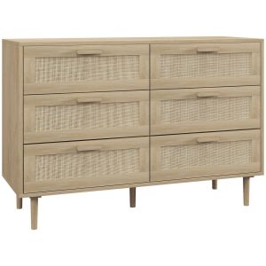 Cómoda 110x40x75 cm color marrón Homcom, hogar - muebles de dormitorio