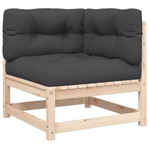 vidaXL sofá de equina con cojines madera maciza de pino