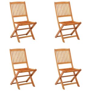 vidaXL sillas de jardín plegables 4 pzas madera maciza de eucalipto