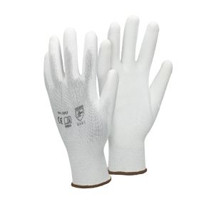 24x guantes antideslizantes pu talla 9-l, nylon blanco