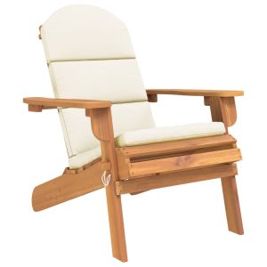 vidaXL silla de jardín adirondack con cojines madera maciza acacia