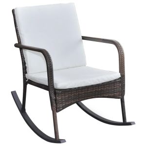 vidaXL silla mecedora de jardín ratán sintético marrón