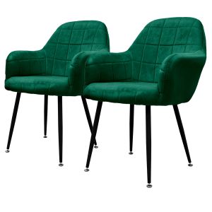 Juego de 2 sillas de comedor con respaldo negro ml-design