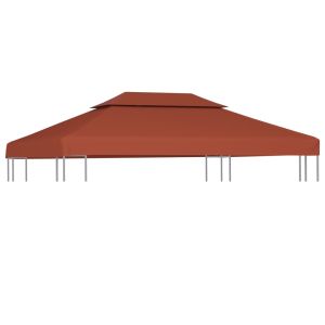 vidaXL cubierta superior de cenador 2 niveles terracota 310 g/m² 4x3 m