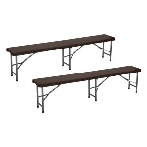 Pack 2 bancos plegables catering efecto ratán 180x30x43cm 7house