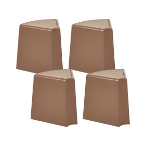Conjunto de 4 taburetes de jardín evros marrón
