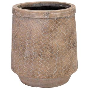 Macetero de fibra de vidrio marrón 27x27x32cm