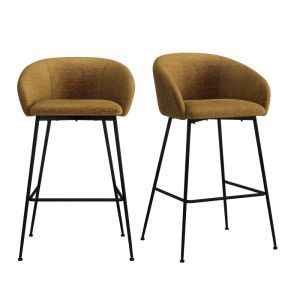 Chloe-silla de bar de tela mostaza (x2)