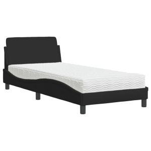 vidaXL cama con colchón dover tela negro 90x190 cm