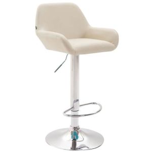 Taburete de bar ajustable - asiento crema - 89-109 cm