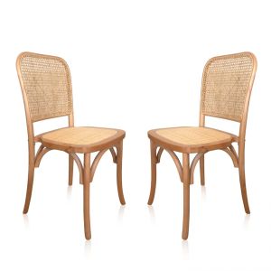 Pack 2 sillas de comedor 44,5x40,5 cm toscana rattan - claro
