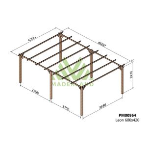 Pérgola de madera maciza - león 600x420cm (maderland)