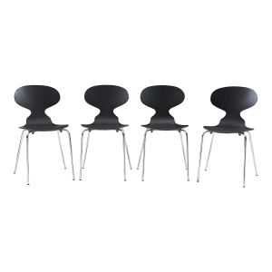 Conjunto de 4 sillas de comedor kil 80x47x48cm negro/cromo [en.casa]