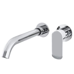 Valaz grifo lavabo empotrado redondo monomando cromado con caño 21cm