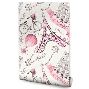 Papel Pintado Con Torre Eiffel París Para El Salón 53cm x 10m