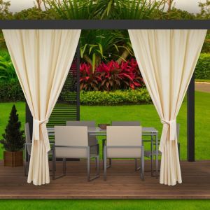 Cortinas para exterior terraza cortinas para balcones 2x155x240cm beige