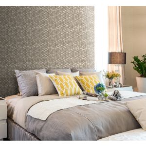 Papel pintado tnt efecto panal texturizado dorado