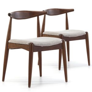 Pack 2 sillas corzo color nogal, madera maciza