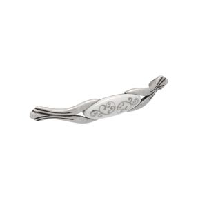 Tirador muebles en zamac y porcel 94 dist entre eje 128mm plata lote 25