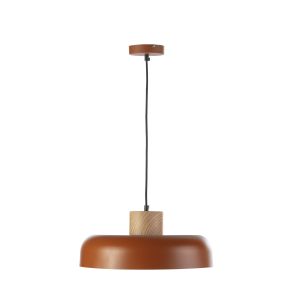 Lámpara techo aluminio color caldera embellecedor madera