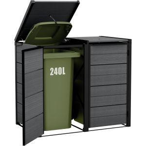 Contenedor de cubos de basura keter gris caseta