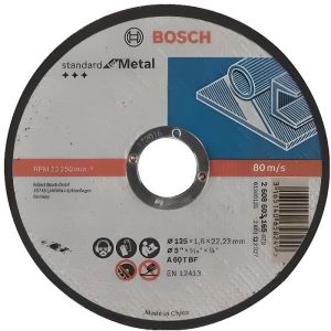 Disco de corte Bosch de núcleo plano estándar para metal 125x1.6 mm - 26086
