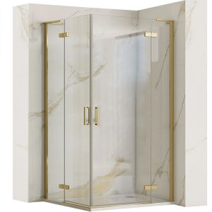 Rea cabina de ducha hugo 100x100 gold brush, 98x98x200,5 cm