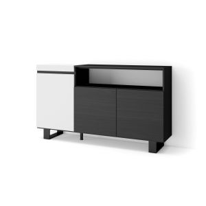 Aparador para salón, 150x35x87cm, blanco y negro, rf2505