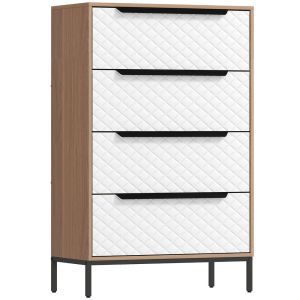 Cómoda de tela 59.5x30x92.5 cm tela no tejida, mdf color marrón Homcom